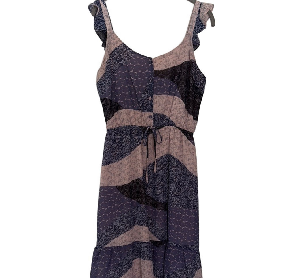 BB Dakota All Mixed Up Ruffle Sleeve Dress, Sz M - Picture 2 of 10